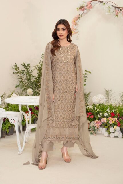 Zyra 3 Piece Full Embroidered Unstitch Suit
