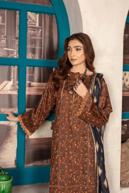 Zephyr -3 Piece Unstitched Digital Print with Lawn Dupatta